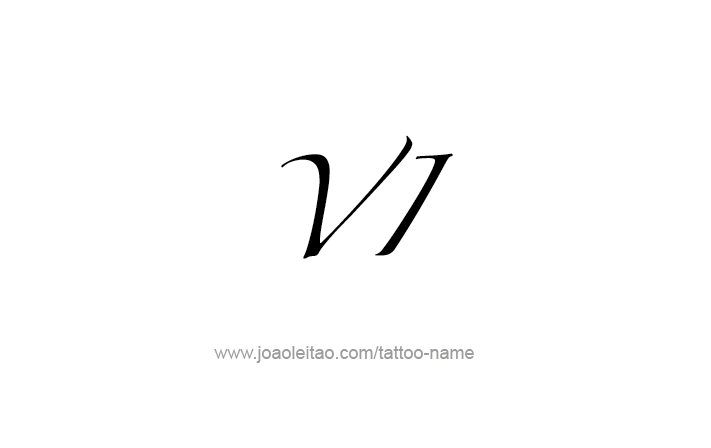 Tattoo Design Roman Numeral VI (6)