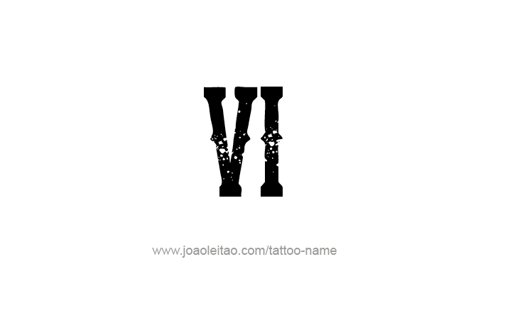 Tattoo Design Roman Numeral VI (6)