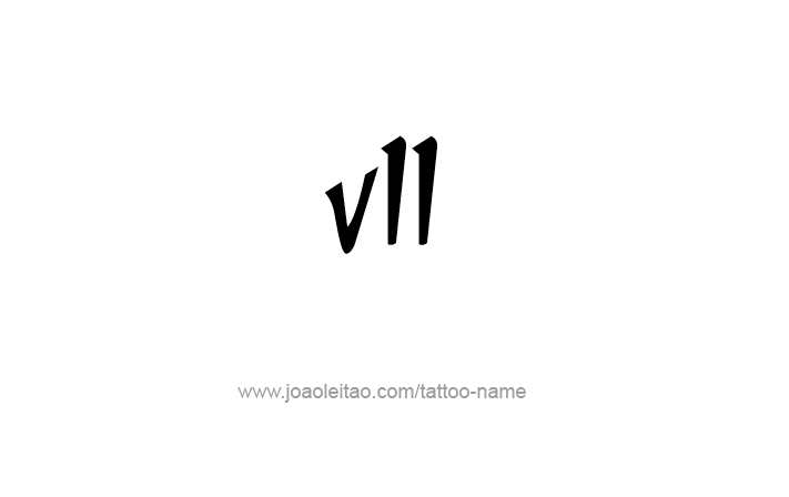 Tattoo Design Roman Numeral VII (7)