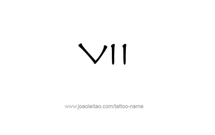 Tattoo Design Roman Numeral VII (7)