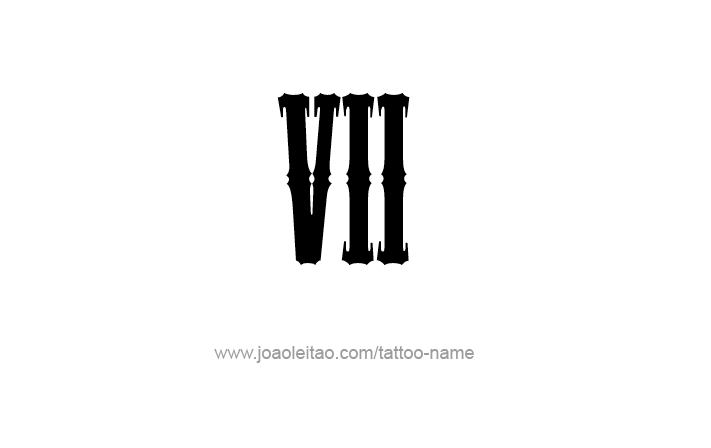 Tattoo Design Roman Numeral VII (7)