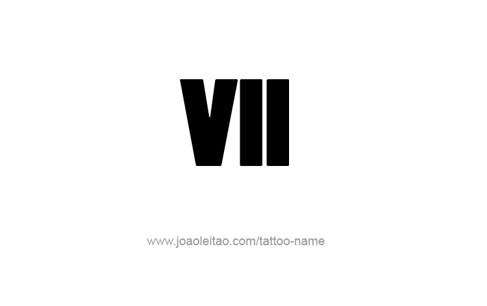 Tattoo Design Roman Numeral VII (7)