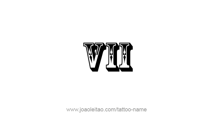 Tattoo Design Roman Numeral VII (7)