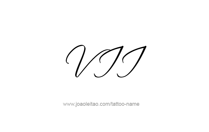 Tattoo Design Roman Numeral VII (7)