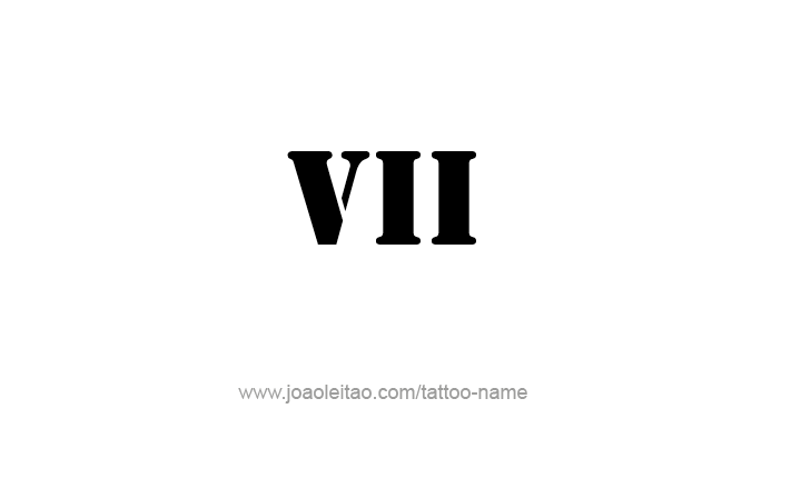 Tattoo Design Roman Numeral VII (7)