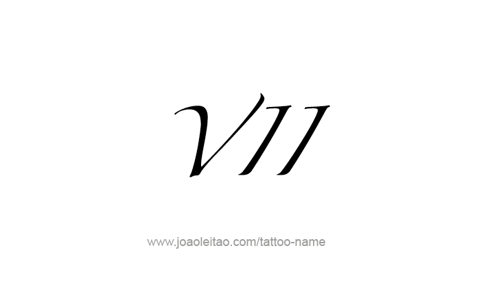 Tattoo Design Roman Numeral VII (7)