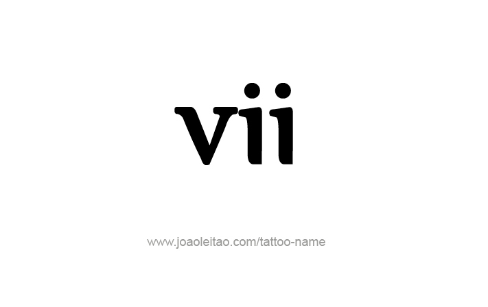 Tattoo Design Roman Numeral VII (7)