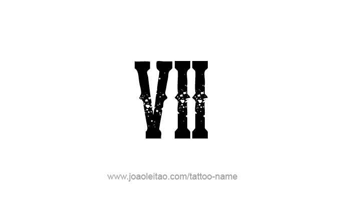 Tattoo Design Roman Numeral VII (7)