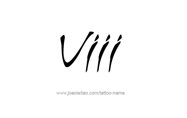 Tattoo Design Roman Numeral VIII (8)