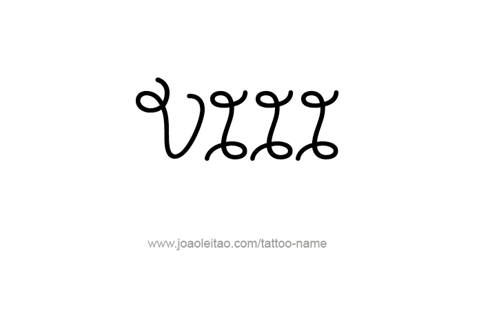 Tattoo Design Roman Numeral VIII (8)