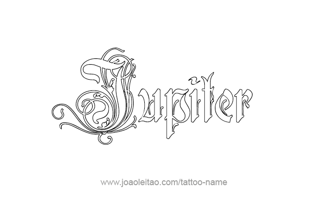 Tattoo Design Planet Name Jupiter   