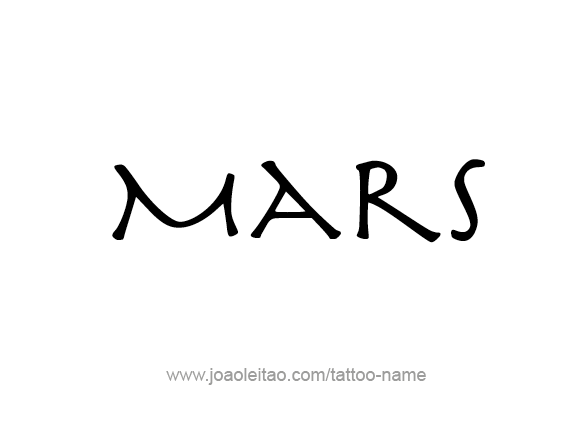 Tattoo Design Planet Name Mars   