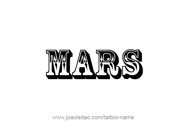 Tattoo Design Planet Name Mars   