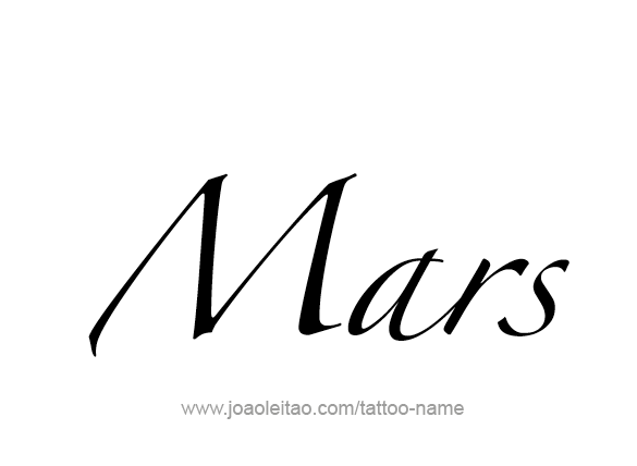 Tattoo Design Planet Name Mars   