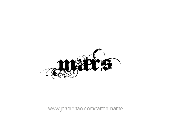 Tattoo Design Planet Name Mars   