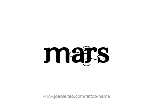 Tattoo Design Planet Name Mars   