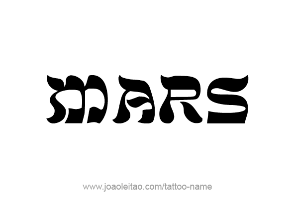 Tattoo Design Planet Name Mars   