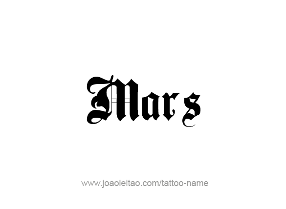 Tattoo Design Planet Name Mars   