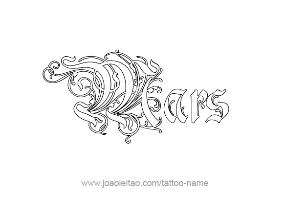 Tattoo Design Planet Name Mars   