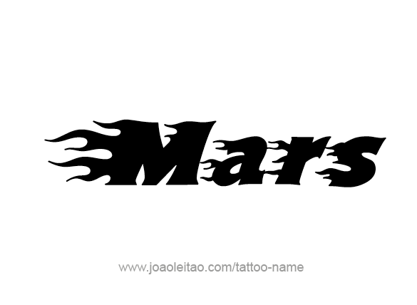 Tattoo Design Planet Name Mars   