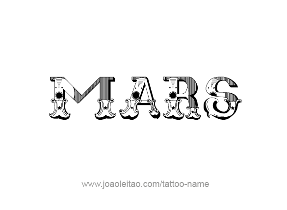 Tattoo Design Planet Name Mars   