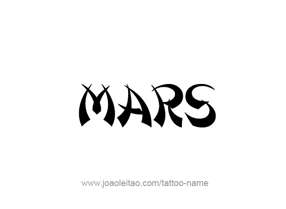 Tattoo Design Planet Name Mars   