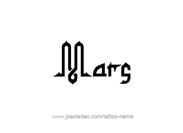 Tattoo Design Planet Name Mars   