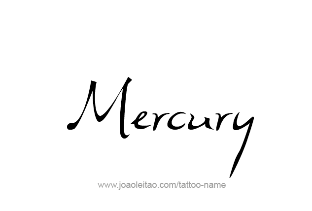 Tattoo Design Planet Name Mercury   