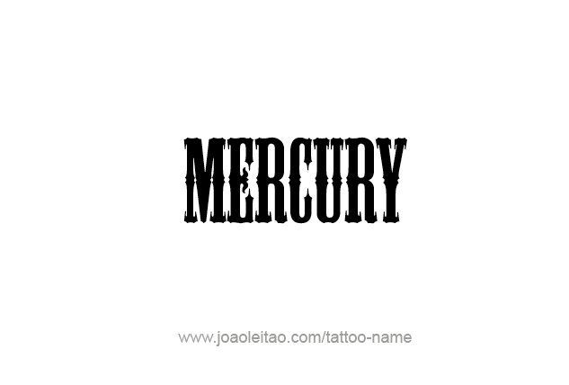 Tattoo Design Planet Name Mercury   