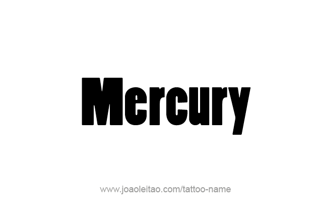 Tattoo Design Planet Name Mercury   