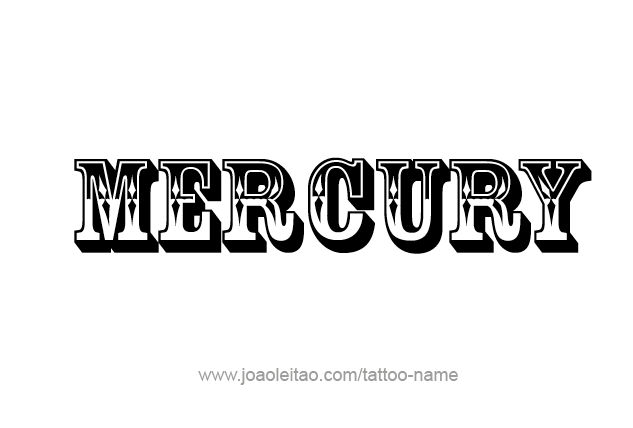 Tattoo Design Planet Name Mercury   