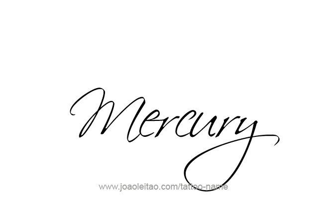 Tattoo Design Planet Name Mercury   