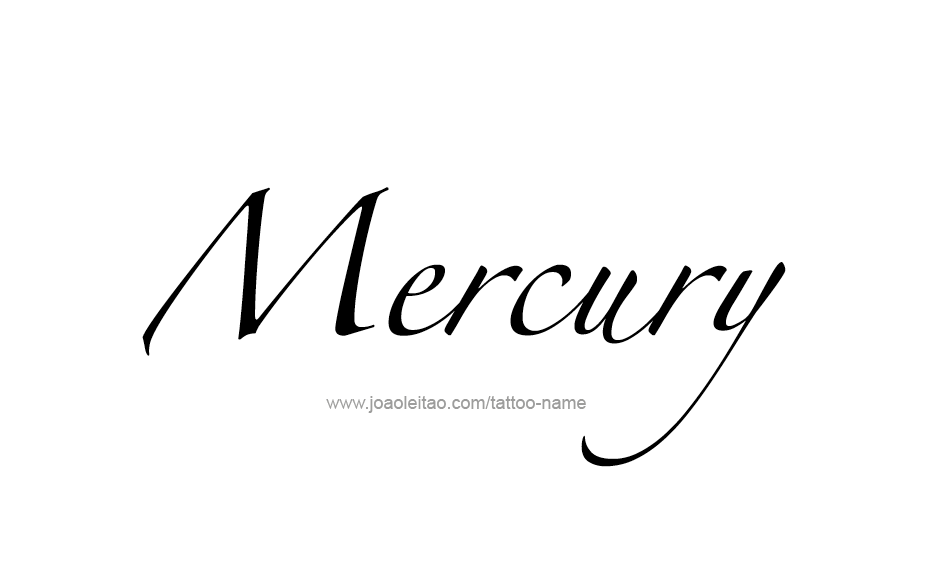 Tattoo Design Planet Name Mercury   