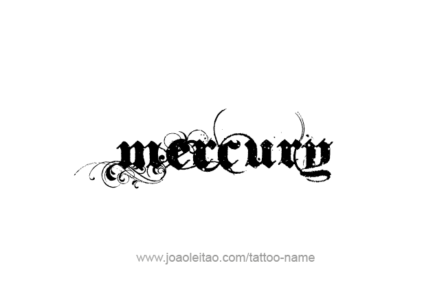 Tattoo Design Planet Name Mercury   