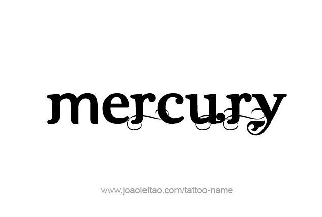 Tattoo Design Planet Name Mercury   