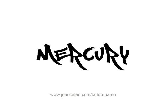 Tattoo Design Planet Name Mercury   