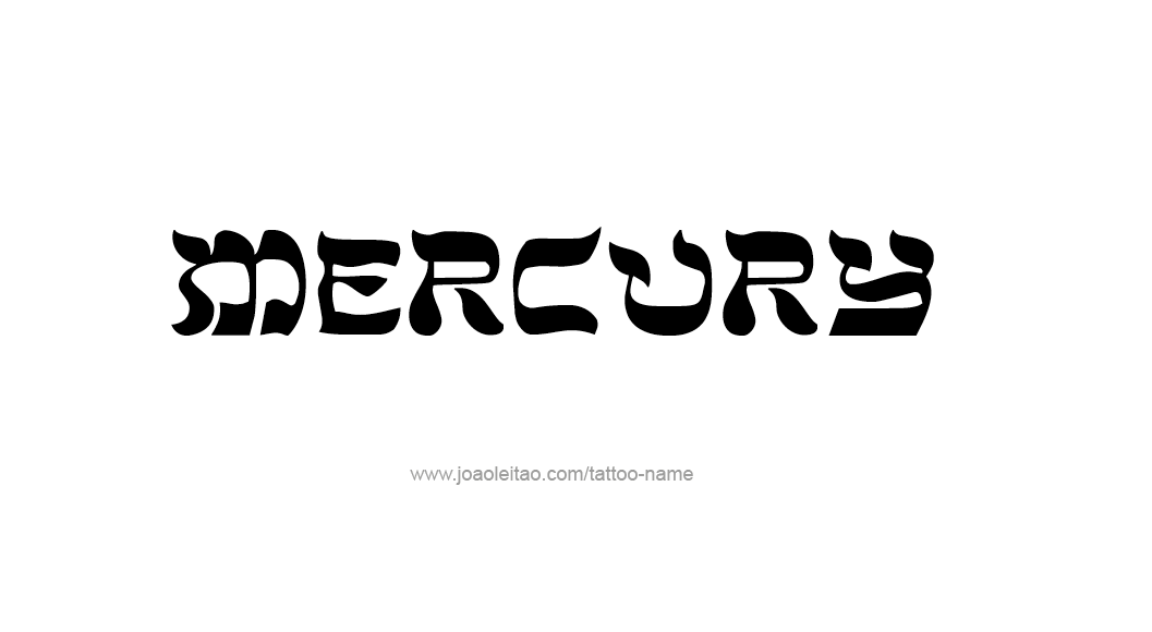 Tattoo Design Planet Name Mercury   