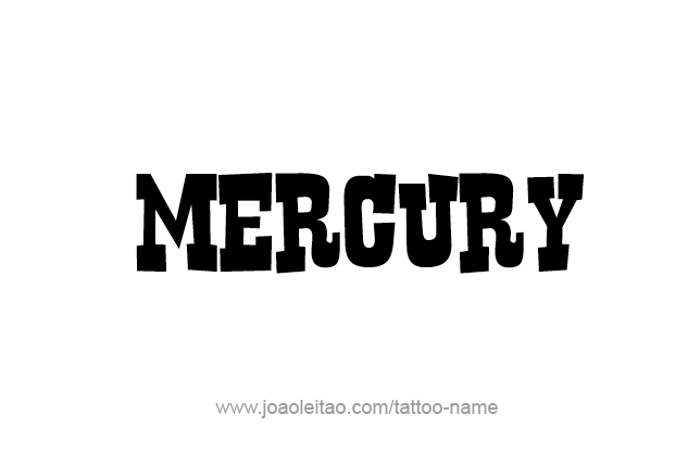 Tattoo Design Planet Name Mercury   