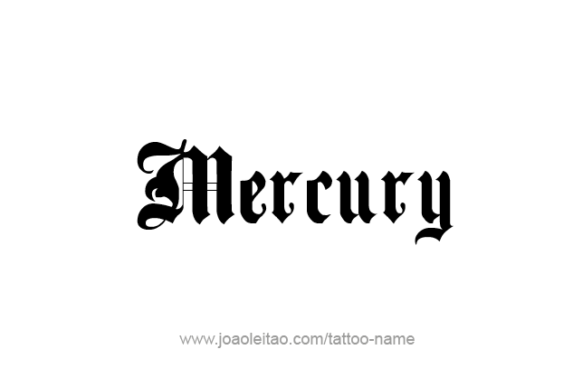 Tattoo Design Planet Name Mercury   