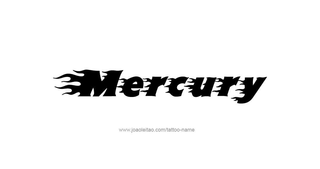 Tattoo Design Planet Name Mercury   