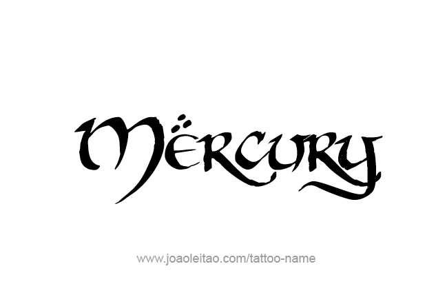 Tattoo Design Planet Name Mercury   