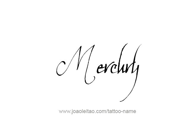 Tattoo Design Planet Name Mercury   