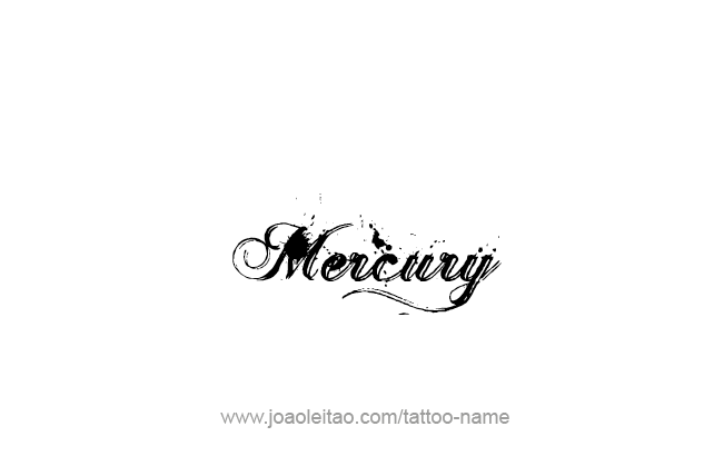 Tattoo Design Planet Name Mercury   