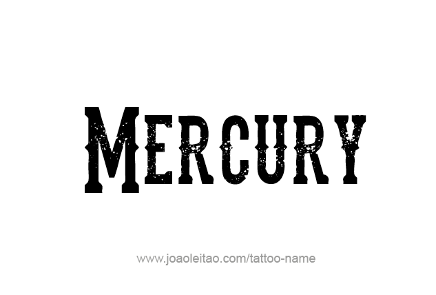 Tattoo Design Planet Name Mercury   