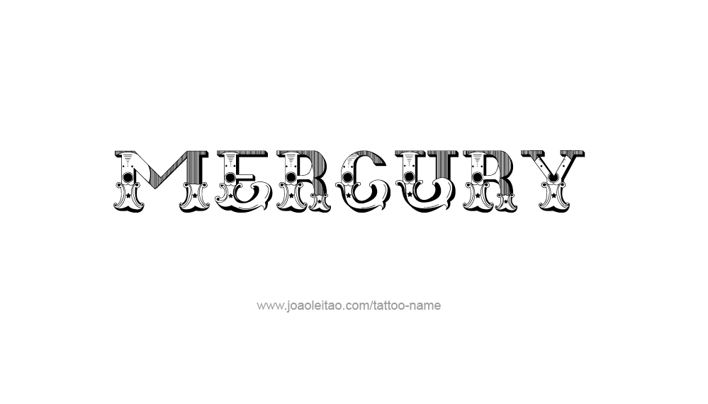 Tattoo Design Planet Name Mercury   