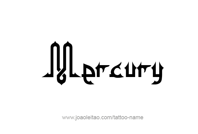 Tattoo Design Planet Name Mercury   