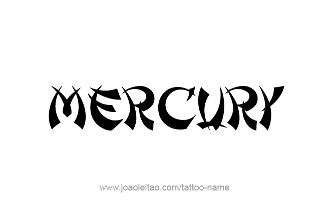 Tattoo Design Planet Name Mercury   