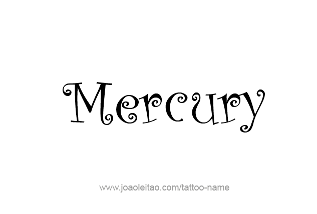 Tattoo Design Planet Name Mercury   