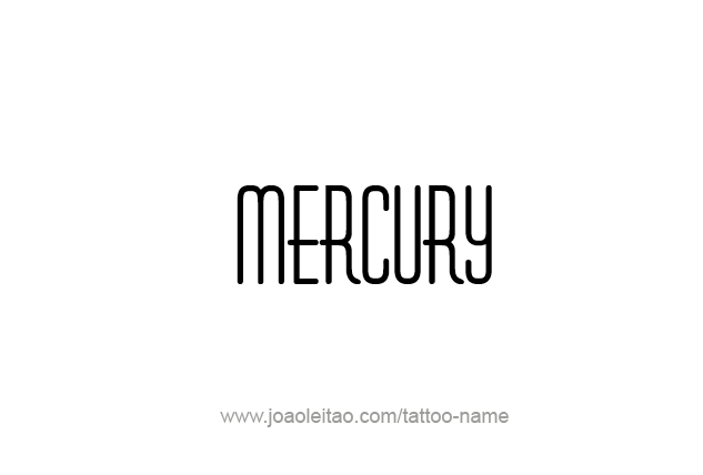 Tattoo Design Planet Name Mercury   