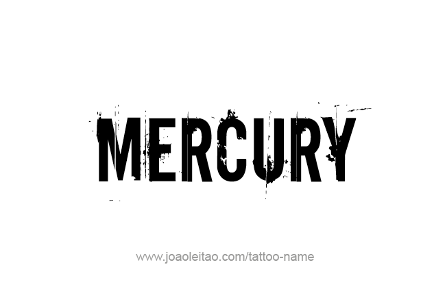 Tattoo Design Planet Name Mercury   